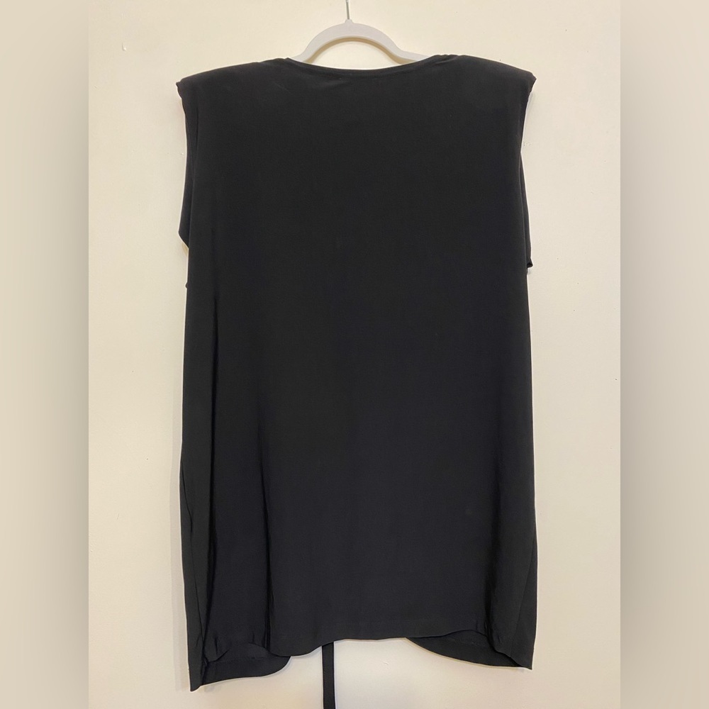 Zara Black Sleeveless Ruched Drape Top - Picture 2 of 5